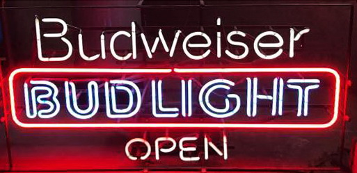 Bud Light Budweiser Open Neon Sign